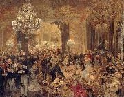 Adolph von Menzel The Dinner at the Ball Germany oil painting artist